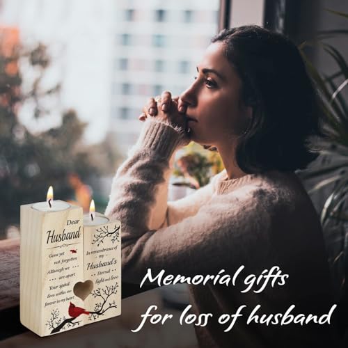 SteadStyle Memorial Gifts for Loss of Husband, Cardinal Candlestick Holders - style: Husband