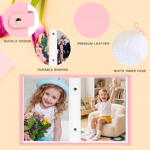 Ruibytree 2 Pack Small Photo Albums 4x6 Pictures, 104 Photos Total, Pink - color: Pink