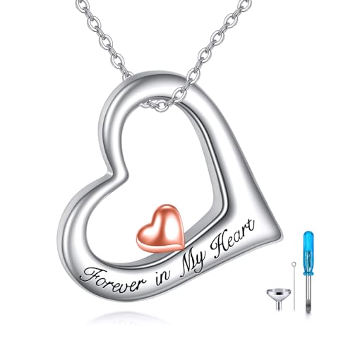VONALA Urn Necklace Sterling Silver Memorial gifts for Ashes Keepsake Jewelry - style: Heart