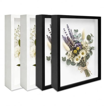 4 Pack Shadow Box Frame Display Cases, 8"x 10" Wood Deep Black Handicrafts Shadowbox Picture Frame for Flowers Jersey for Diy Black