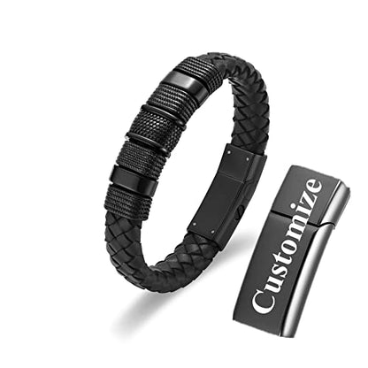 shajwo Cremation Urn Bracelet for Ashes Jewelry for Women Men Memorial Keepsake Cuff Bangle Leather Bracelet - color: Customize