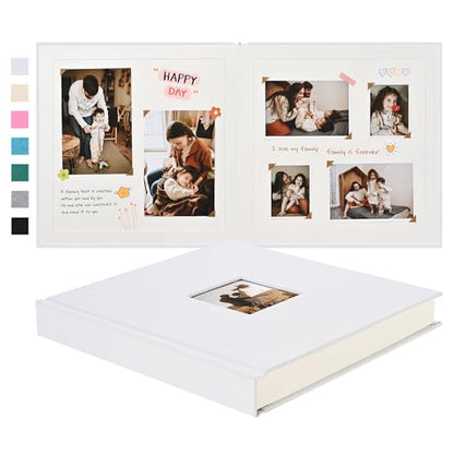 Pssoss 10x10 Inch DIY Scrapbook Album, Linen Hardcover, 40 Pages, White - color: White, size: 10 x 10 Inch 40 Pages