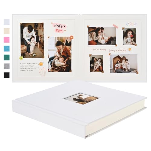 Pssoss 10x10 Inch DIY Scrapbook Album, Linen Hardcover, 40 Pages, White - color: White, size: 10 x 10 Inch 40 Pages