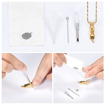 Imrsanl Pet Cremation Jewelry for Ashes Cat Urn Necklace | Memorial Urn Pendant, Cremation Keepsake, For Women Men, Loved One Funeral Ash Holder - color: Gold