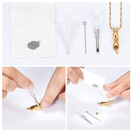 Imrsanl Pet Cremation Jewelry for Ashes Cat Urn Necklace - color: Gold