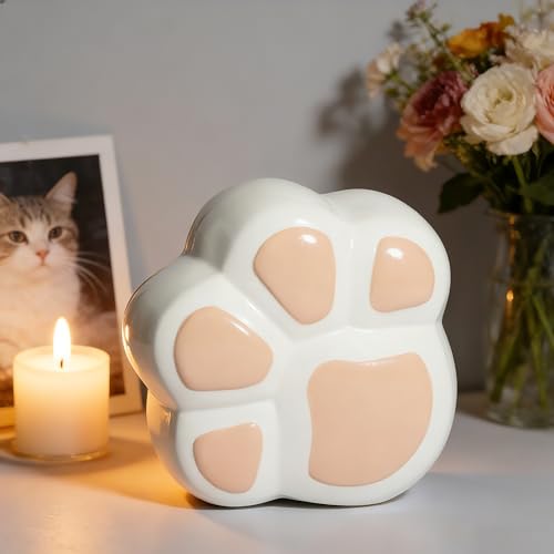 Pet Cremation Urn for Ashes,Small Memorial Keepsake urn for Dogs Cats Ashes Urn with Paw Print Design,Pet Memorial Small urn Remembrance Keepsake for Beloved Cats