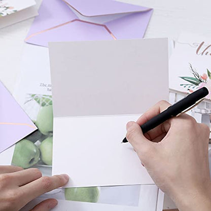 Winoo Design Heavy Duty Thank You Cards with Envelopes - 36 PK - Gold Thank You Notes 4x6 Inches Baby Shower Cards Wedding Small Business Graduation Funeral Bridal Shower (Violet) - style: Violet