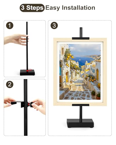 Adjustable Tabletop Easel Stand, Black 17" H Easels for Display | 2 Pack Picture Easels for Display, Metal Picture Frame Holder Stand Table, For Art, Photo - color: Black 2Pack