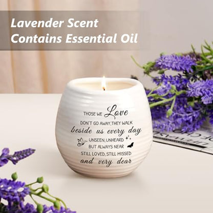 Sympathy Gift 10Oz Sympathy Candle Memorial Grief Condolences | Sympathy Gifts Basket, Memorial Gifts for Loss of Mom Dad, Those We Love Dont Go Away Remembrance Candle in Handmade Jar - color: Those We Love Don't Go Away