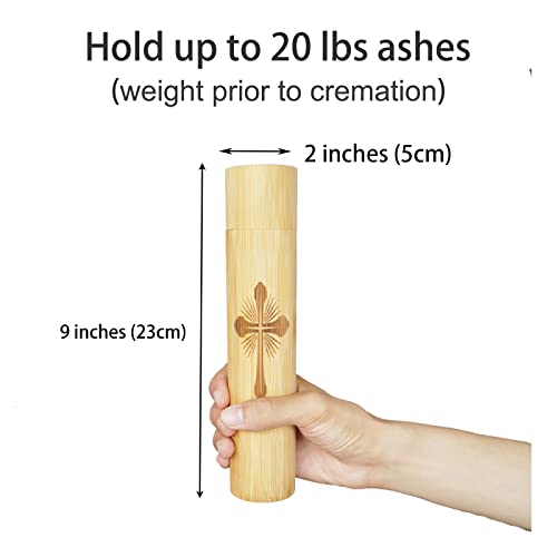 4 Pack Small Biodegradable Bamboo Scattering Tubes Urn for Human Ash - color: Cross, size: Small (Set of 4)