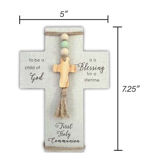Abbey + CA Gift First Holy Communion Wall Cross, Communion Gift for Christian Boys and Girls, Easel Back, 7 1/4 Inches - color: First Communion