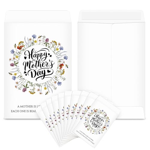 25 Pcs Mother's Day Seed Packets Self-Adhesive Flower Seed Envelopes Party Favors & Church Gifts for Mom DIY Empty Floral Mini Organizers, No Seeds (Wildflower) - style: Wildflower