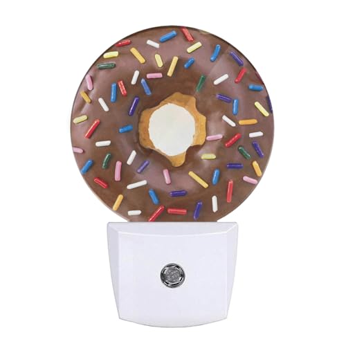Donut Night Light Doughnut Food Dessert Decorative LED Dusk to Dawn Plug-in Nightlight Auto Sensor for Bedroom Bathroom Hallway Living Room - color: Doughnut Donut