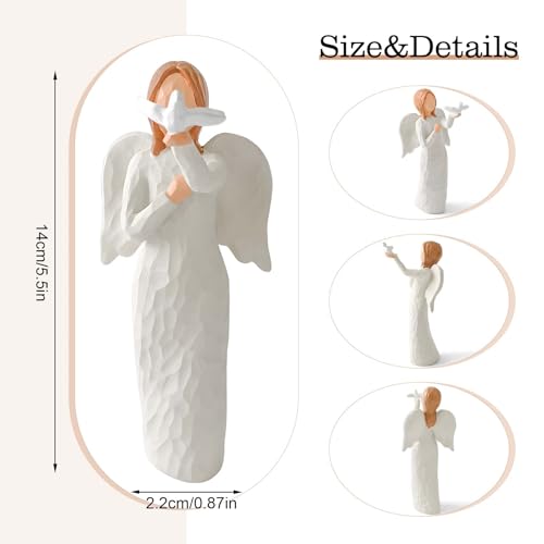 Sympathy Gifts for Loss of Loved One, Memorial & Bereavement Gift | Angel Statue Memorial & Bereavement Gift, Guardian Angel with Dove, Grief Gifts for Women, Friend, Coworker - style: Sympathy Gift