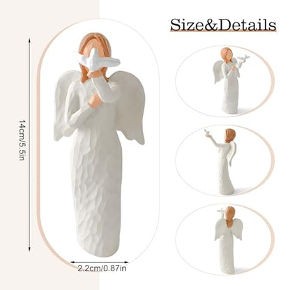 Sympathy Gifts for Loss of Loved One, Memorial & Bereavement Gift | Angel Statue Memorial & Bereavement Gift, Guardian Angel with Dove, Grief Gifts for Women, Friend, Coworker - style: Sympathy Gift