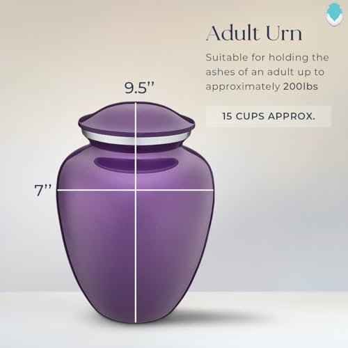Geturns Embrace Adult Personalized Picture Cremation Urns for Human Ashes I Large Photo Purple Funeral Urn for Men and Women I 200 lbs - color: Purple