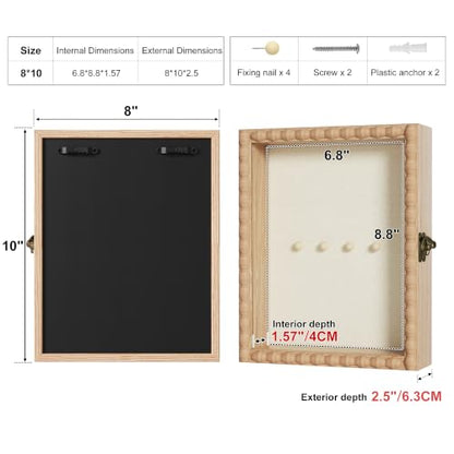 Love-KANKEI Deep Shadow Box Frame 8x10,Solid Wood Beaded Edge Frame,Natural - color: Natural, size: 8x10