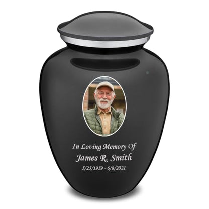 Geturns Embrace Adult Personalized Picture Cremation Urns for Human Ashes I Large Photo Charcoal Funeral Urn for Men and Women I 200 lbs - color: Carcoal Black