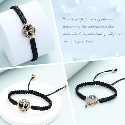 Imrsanl Tree of Life Urn Bracelet for Ashes for Women Men - color: Rose Gold