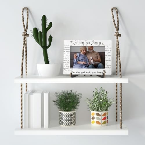Memorial Photo Frame - Missing You Always - Wooden Tabletop Picture Frame With Stand, Sympathy Gifts For Loss Of Loved One, Bereavement Remembrance Gifts For Women -B39 - style: Missing You Always
