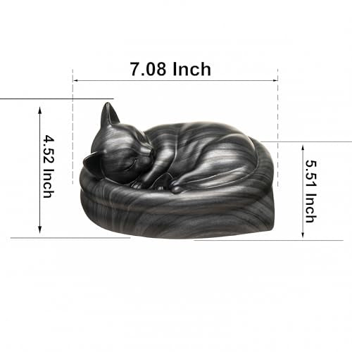 Cat Urn Small Pet Urn for Cat Ashes - Stylish Cat Urns for Ashes, Premium Quality Pet Urns for Cats(Black) - color: Black