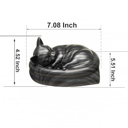 Cat Urn Small Pet Urn for Cat Ashes - Stylish Cat Urns for Ashes, Premium Quality Pet Urns for Cats(Black) - color: Black