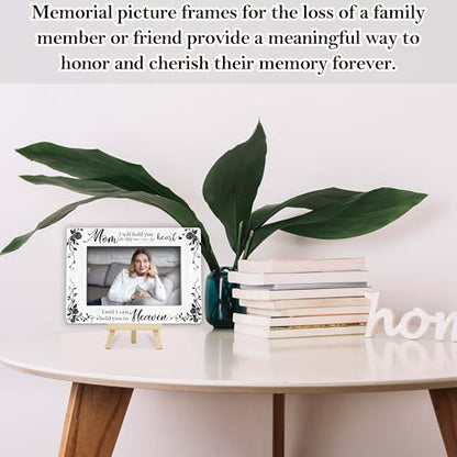 Memorial Gifts Loss of Mom, Sympathy Picture Frame, Remembrance Gifts Wooden Photo Frame with Easel, 4x6 Bereavement Picture Frame for Tabletop Display - G10 - style: Loss of Mom