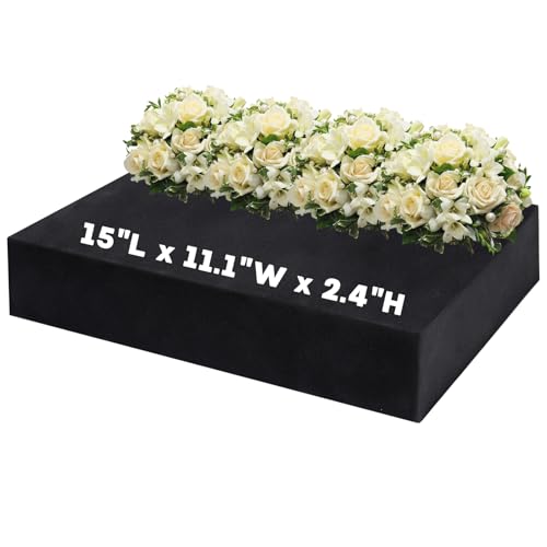 Prashent 1 Pcs Black Floral Foam Blocks for Artificial & Dried Flowers, Reusable & Water Resistant, Easy to Cut and Shape, Ideal for Home, Wedding, Events & DIY Crafts, 15”L x 11.1”W x 2.4”H - color: Black-1PCS-15”x 11.1”
