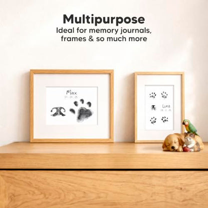 4pk Inkless Paw Print Kit for Dogs, Cats, Pets Ink Pads (Jet Black, Combo) - color: Jet Black, size: 4-Pack, Combo (2 Regular + 2 Large)