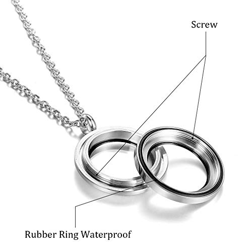 EVERLEAD Locket Necklace, DIY Floating Round Locket Pendant, Living Floating Memory Necklace for Women Friendship Necklace Memory Nostalgic - style: 30mm screw