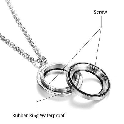 EVERLEAD Locket Necklace, DIY Floating Round Locket Pendant, Living Floating Memory Necklace for Women Friendship Necklace Memory Nostalgic - style: 30mm screw