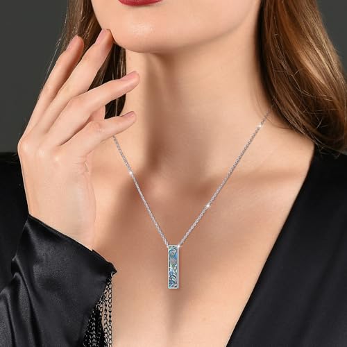 925 Sterling Silver Urn Necklaces for Women Claddagh/Angel Wings/Guitar/Butterfly/Tree of Life Ashes Memorial for Loss Keepsake Jewelry Present Easter Day of the Dead - style: Sunflower