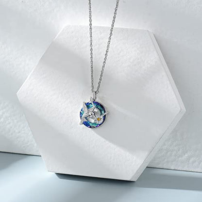 shajwo Hummingbird Urn Necklaces for Ashes | Cremation Jewelry for Women,Men Keepsake Memorial Ashes Pendant Necklace - color: Blue