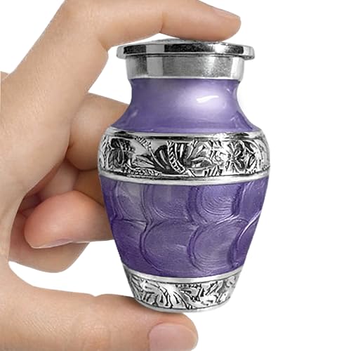 Small Urns for Human Ashes Keepsake – Purple Sharing Cremation Urn, Decorative Urns for Human Ashes Adult Man and Woman, Mini – Loving Reflections Purple - color: Purple Enamel, size: Small