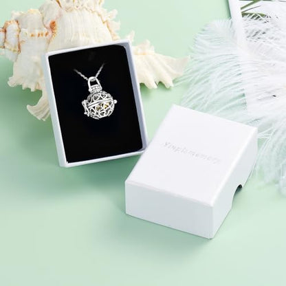Yinplsmemory Cremation Jewelry Urn Necklace for Ashes with Mini Keepsake Jar - color: Silver&rose gold