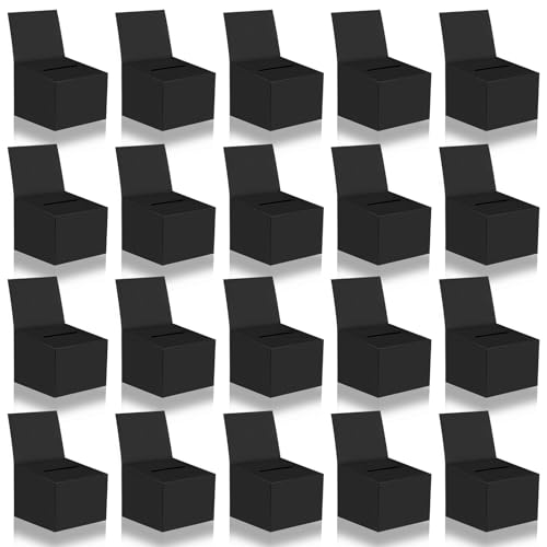 20 Pcs Black Raffle Boxes Ballot Boxes for Fundraising, 6.5 x 4.5 x 4.5 Inch Cardboard Box with Slot for Ticket and Removable Header Donation Box for Collecting Business Card Voting - color: Black 20PCS, size: 6.5×4.5×4.5inch