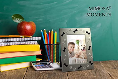 4x6 Silver-Tone Metal Pet Picture Frame for Dog