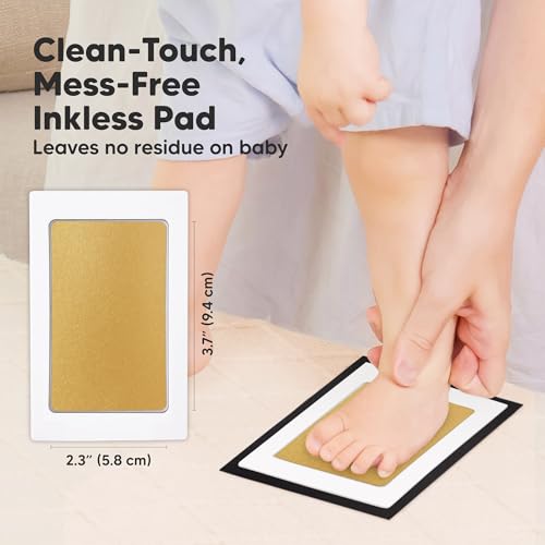 4pk Inkless Baby Hand and Footprint Kit, Mess Free Ink Pads (Gold/Silver, R) - color: Gold/Silver, size: 4-Pack, Regular 2.3" x 3.7"
