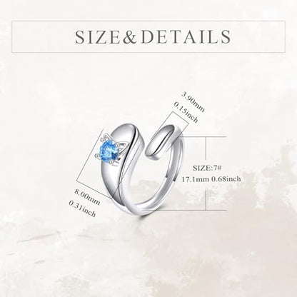 Sterling Silver Birthstone Urn Ring for Ashes Pets Dog Cat Keepsake Birthstone Memorial Cremation Jewelry for Women - style: Cat