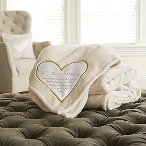 Pavilion Gift Company - 50th Soft Royal Plush Blanket 50x60 Inch - style: 50th annivesary