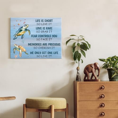 Sea Turtle Canvas Wall Art Inspirational Turtle Ocean Poster Wall Decor - color: Sea Turtle