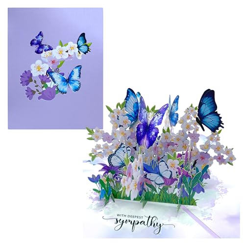 Paper With Deespest Sympathy Pop Up Greeting Card, With Deepest Sympathy Card Loss of Pet, Mom, Mother, Father, Dad,Child, Grandma, Thinking Of You Card, Sympathy Quilling Card for Loved One with - color: Butterfly