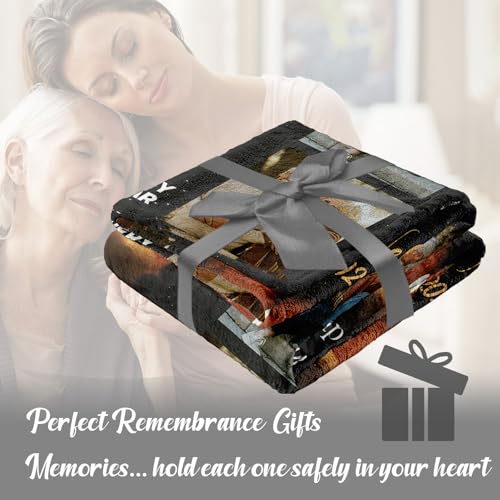 Vsmoedb Custom Memorial Blanket with Pictures for Loss of Loved One - color: Select17