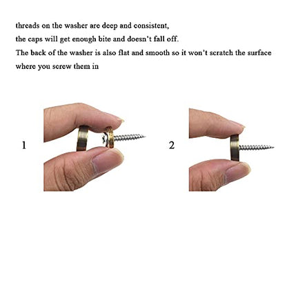 Hahiyo 18mm Diameter Mirror Screws Brushed Copper Material Solid Easy Install Brass Washer Decorative Caps Fasteners Nails Bronze 8 Pairs for Bathroom Mirrors Panels Kitchen Ceiling Arts Crafts - size: 18mm-8sets-Bronze
