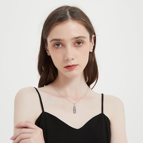 Sterling Silver Tree of Life Flower Celtic Cremation Ashes Urn Pendant Necklace for Women - color: Tear *Bee