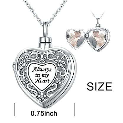 Yearace Urn Necklace for Ashes Sterling Silver Filigree Locket Necklace that Holds Pictures Heart Keepsake Memorial Necklace Cremation Jewelry for Ashes for Women Men - style: Filigree Flower Urn Necklace