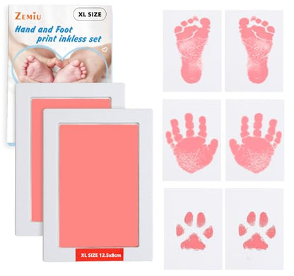 XL Size Baby Handprint Kit,Baby Footprint Kit,Newborn Gift,Keepsake - color: Pink