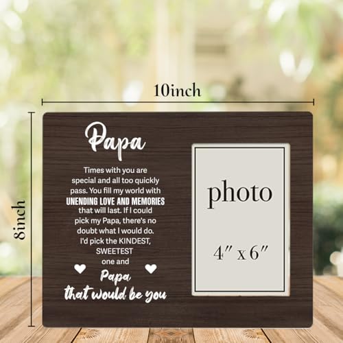 Papa Picture Frame Gifts from Grandkids, Gifts for Papa Fathers Day, Grandpa Photo Frame for 4 x 6 Inch Photo - color: Papa