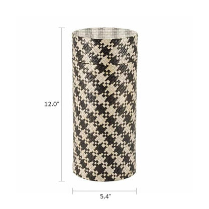 Woven Naturals Palm Black/Tan Scattering Urn for Ashes 200 Cubic inches - color: Palm Black/Tan