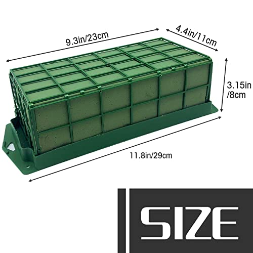2 Pieces Floral Foam Cage, Flower Arrangements Supplies With Rectangle Holder, Bricks for Fresh Flower Wedding Holiday Decorations - size: 2 Pcs